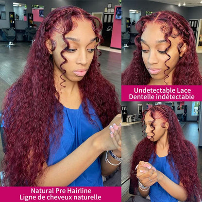 Burgundy Jerry Curly wig