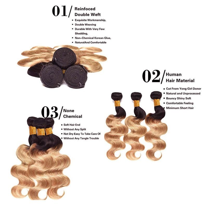  Virgin Human Hair  Ombre Body Wave  Bundles