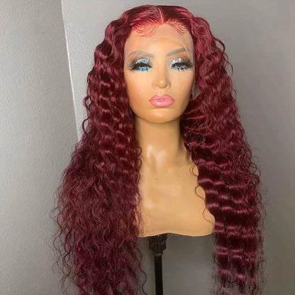 Burgundy Deep Wave wig