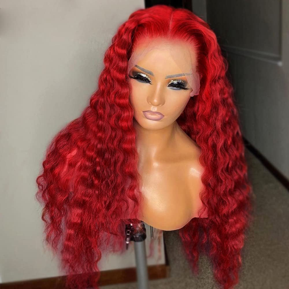 Red Deep Wave wig