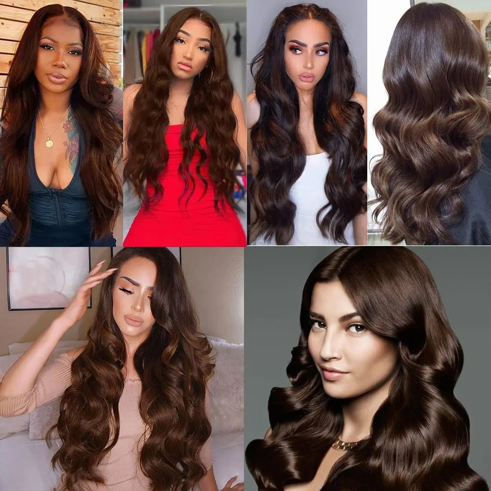 Medium Brown (#4) Body Wave 100% Human Hair Bundles | Soft Waves & Natural Blend | Single Donor Cuticle Intact 100g