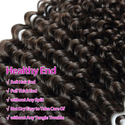 Super Long single drawn raw hair Deep Wave 32-40 Inches High Quality 100% Human Hair | Unprocessed Single Donor Bundles