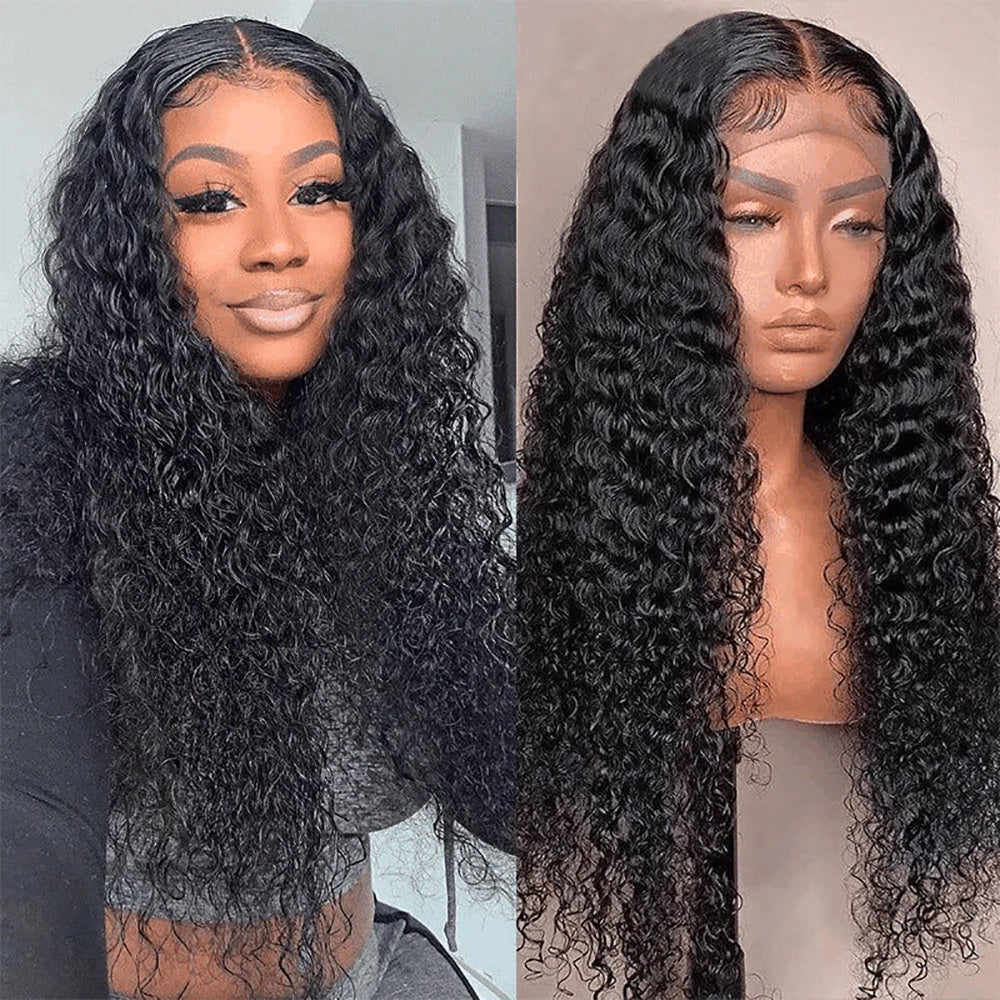 5x5 Glueless Lace Closure Wig Jerry Curl Human Hair, Skin-melt Lace, Invisible Lace