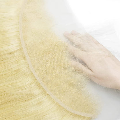 13x4 HD Lace Frontal 613 Blonde Straight 100% Human Hair Swiss Lace, Skin-melt Lace, Invisible Lace – Ear to Ear
