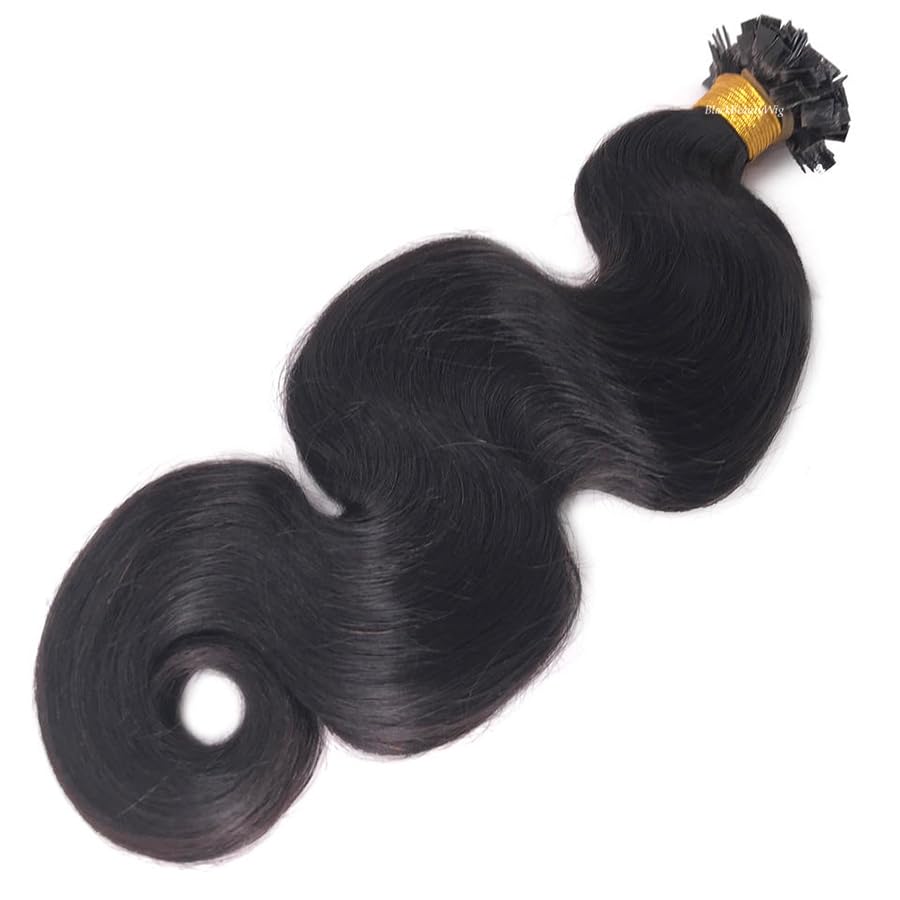 Flat K Tip 100% Premium Human Hair Extension – Body Wave Black