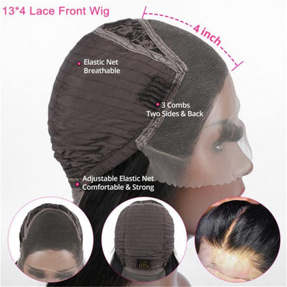 13x4 FULL Lace Frontal Wig  Color #4 Body Wave 100% Human virgin hair Chocolate Brown
