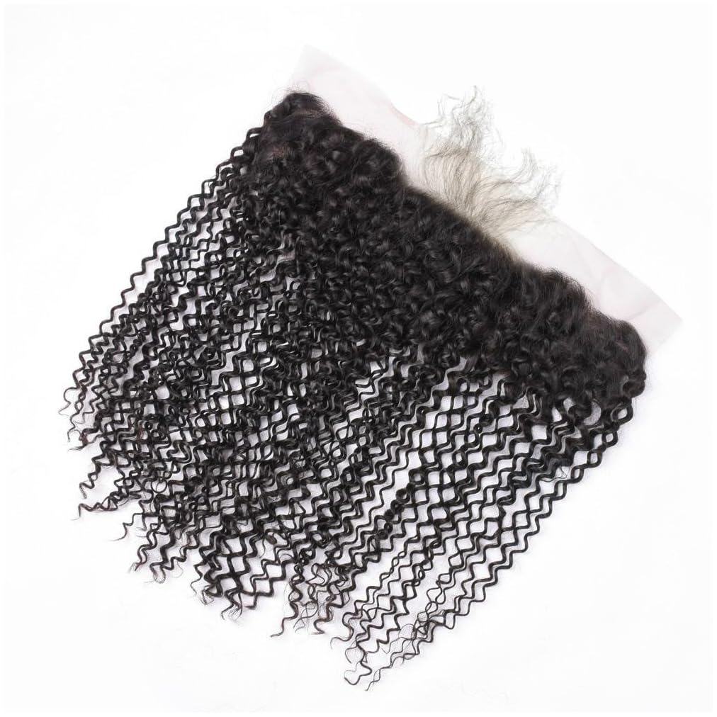 13x4 Transparent Lace Frontal Jerry Curl Bleached Knots Brazilian Hair