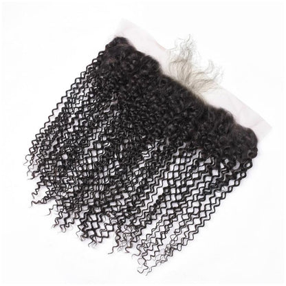 13x4 Transparent Lace Frontal Jerry Curl Bleached Knots Brazilian Hair