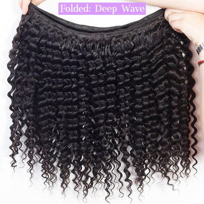 Natural Black Mink Deep Wave Hair Bundles – 100% Unprocessed Virgin Remy Human Hair