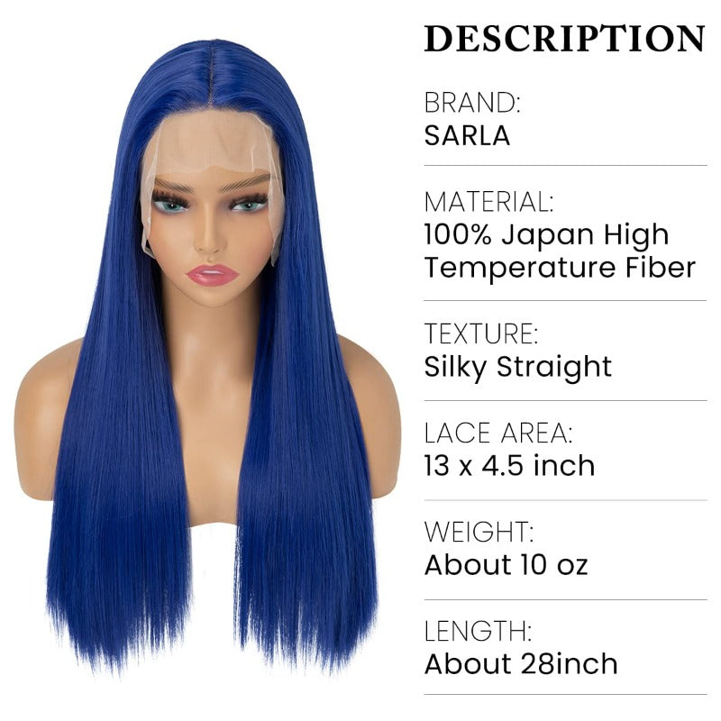Blue Straight 13x4 Lace Front Wigs