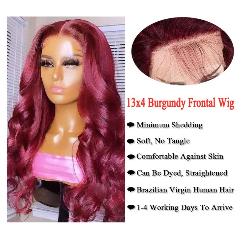 Burgundy Body Wave wig