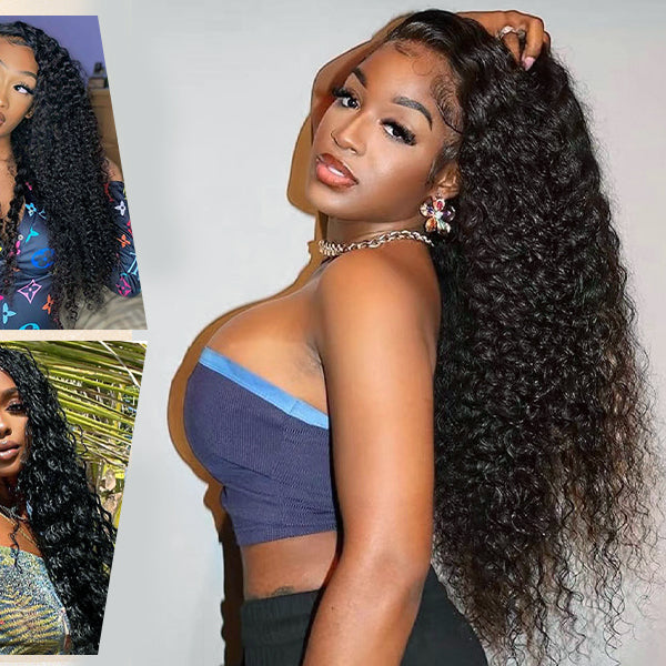 100% Affordable Human Hair Deep Wave Bundles | Natural Black 1B | 10"-30" | Rich & Defined Curls