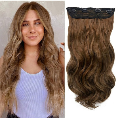 Halo Hair Extensions Invisible Wire Clip on Synthetic Wave Clip Ins Hair 20 Inch – Lightweight, Easy Install, Natural Look