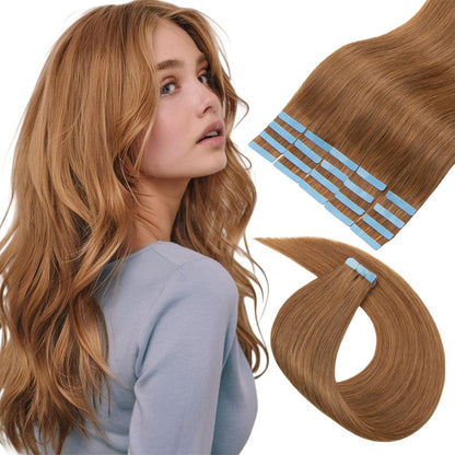 Master Blend Tape In Extensions Human Hair Blended Straight 20 Pcs/Pack, 50 Grams – Ustar Basics, 400°F Safe, Better Hair Less Money
