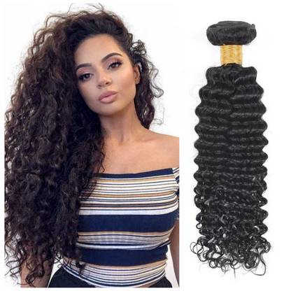 Ustar #1 Jet Black Deep Wave 100% human hair