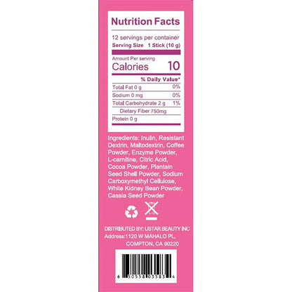 Keto Friendly Slim Coffee Chocolate-Flavored Instant Coffee Packets for Skinny Diet & Metabolism Support  12 Sticks 10g/stick Free shipping