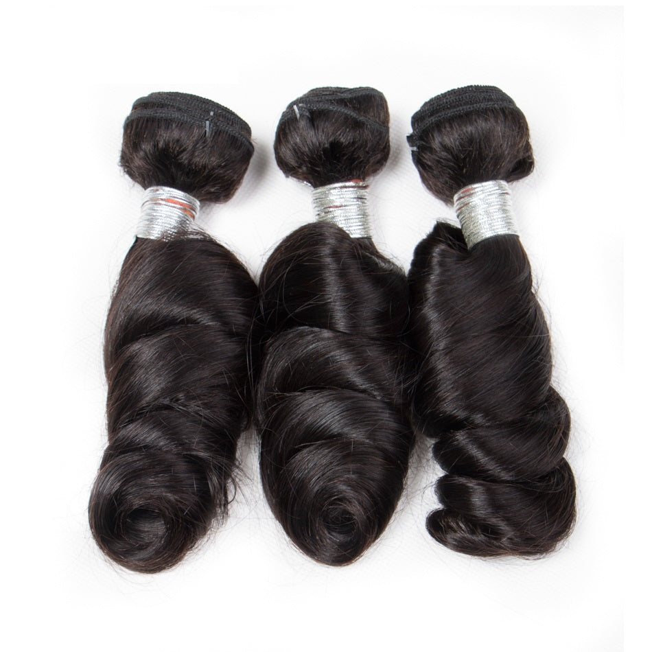 100% Affordable Human Hair Loose Bounce Wave Bundles | Natural Black 1B | 10"-20" | Soft & Airy Waves