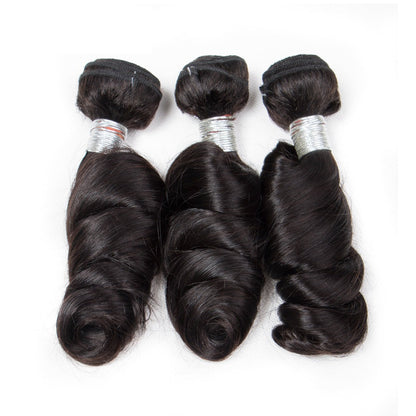 100% Affordable Human Hair Loose Bounce Wave Bundles | Natural Black 1B | 10"-20" | Soft & Airy Waves