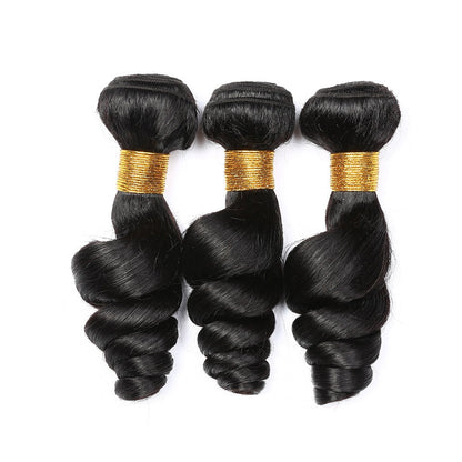 100% Affordable Human Hair Loose Bounce Wave Bundles | Natural Black 1B | 10"-20" | Soft & Airy Waves