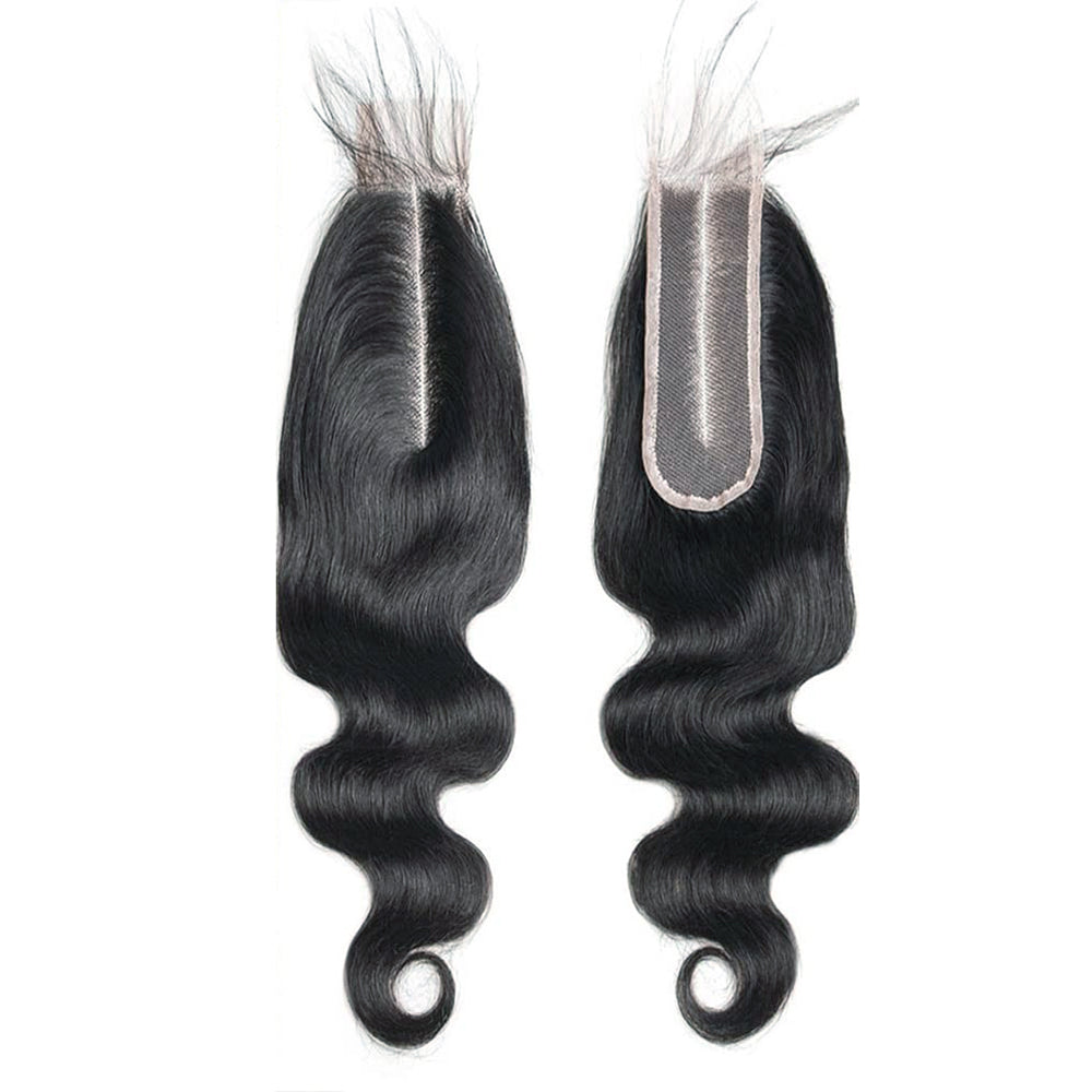 3 Bundles with 2x6 HD Lace Closure Body Wave 100% Virgin Human Hair