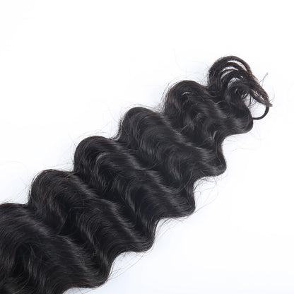 100% Human Hair Boho Braiding Hair - Loose Deep Wave Natural Black 100g/Bundle