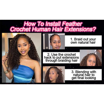 Jerry Curl Crochet 100% Human Hair - Boho Braiding Hair For Miracle Knots (50g/Pack)