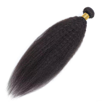 Kinky Straight 100%  Human Hair Bundles – Natural Black 10A Brazilian Virgin Hair 8"-30"