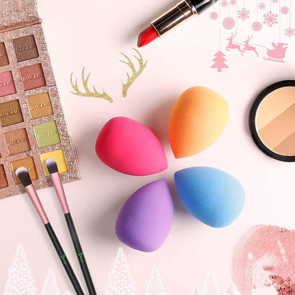 Ustar 16PCs Makeup Brushes Makeup  Set with 4PCs Makeup Sponge and 1 Brush Cleaner(Rose Gold)