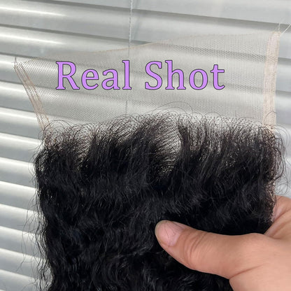 5x5 Transparent Lace Burmese Curl Lace Closure Brazilian Virgin Human Hair | Free Part, Bleached Knots