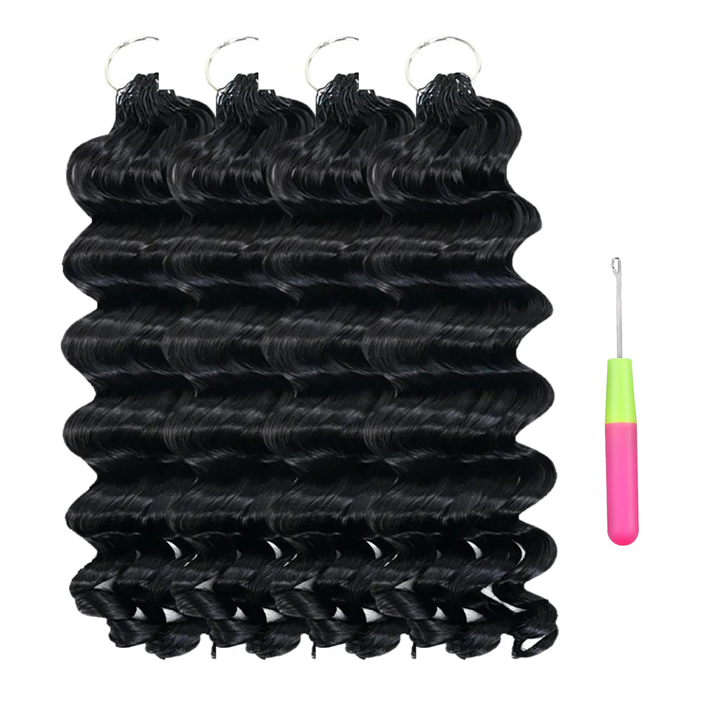 Loose Deep Wave Crochet  100% Human Hair -  Boho Braiding Hair For Miracle Knots (50g/Pack)