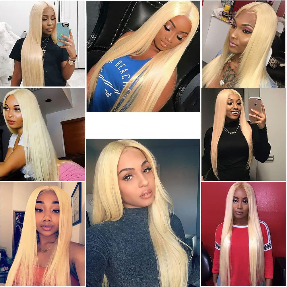 Remy Double Drawn Straight Blonde hair Unprocessed 100% Human HairRussian Blonde #613 | Full End Cuticle Aligned Bundles