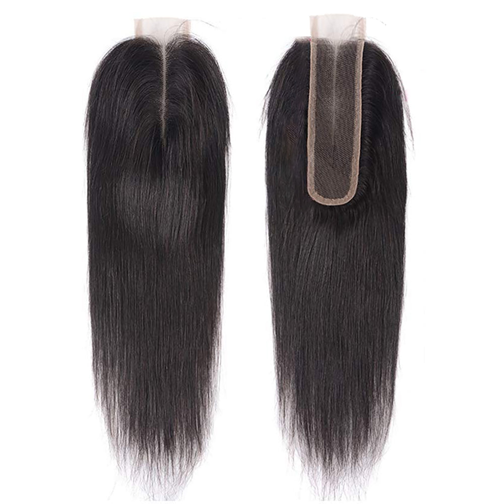 3 Bundles with 2x6 HD Lace Closure Straight 100% Virgin Human Hair