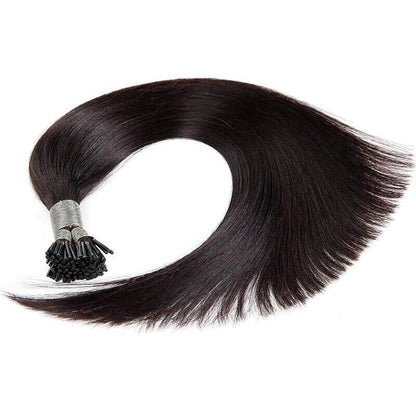I-tip Double Drawn Hair Extensions Natural Black Straight – 100% Human Hair, Fuller & Thicker, 18"-24"
