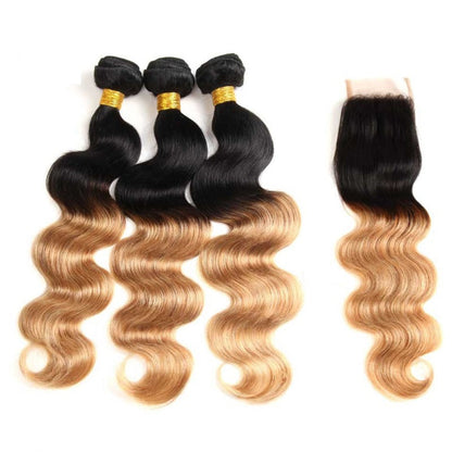  Virgin Human Hair  Ombre Body Wave  Bundles