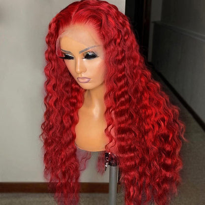 Red Deep Wave wig