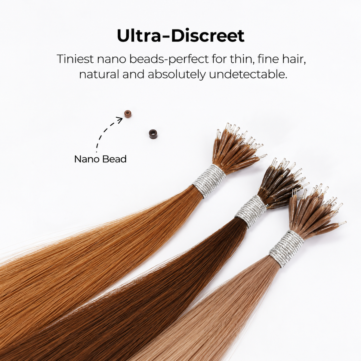 NANO-RING Hair Extensions, 100% Prime Remy Hair