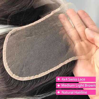4x4 HD Lace Closure Deep Wave – 100% Unprocessed Brazilian Virgin Human Hair | Pre-Plucked, Skin-Melt HD Lace