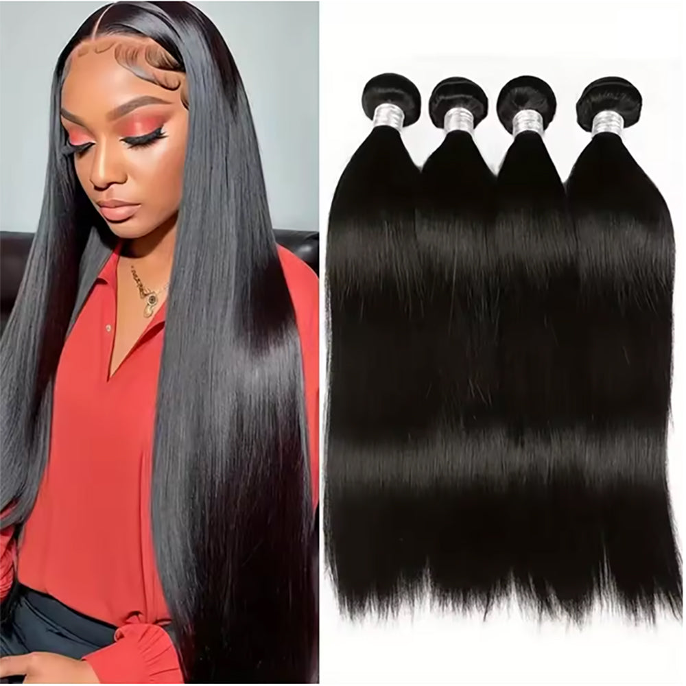 Ustar Master Blend Straight Hair Bundles | Natural Black 1B | 12"-30" | Human Hair + Premium Fibers