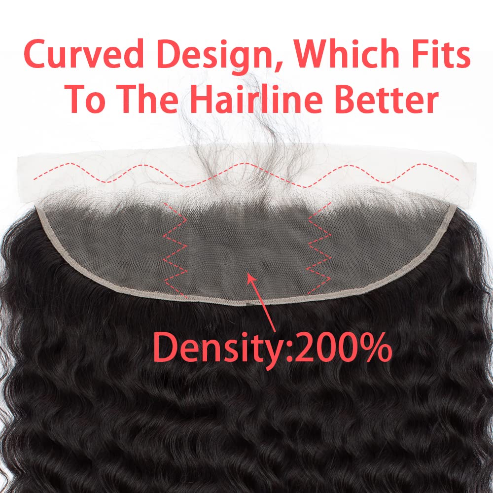 13x4 Transparent Lace Frontal Loose wave Bleached Knots Brazilian Hair