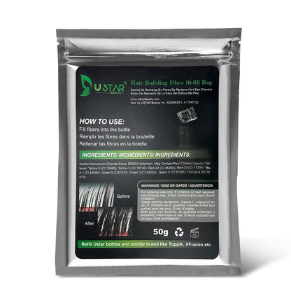 Ustar Hair Building Fibers Refill 50 Grams for Hair Loss Concealing -  Buy One Get One 50% Off