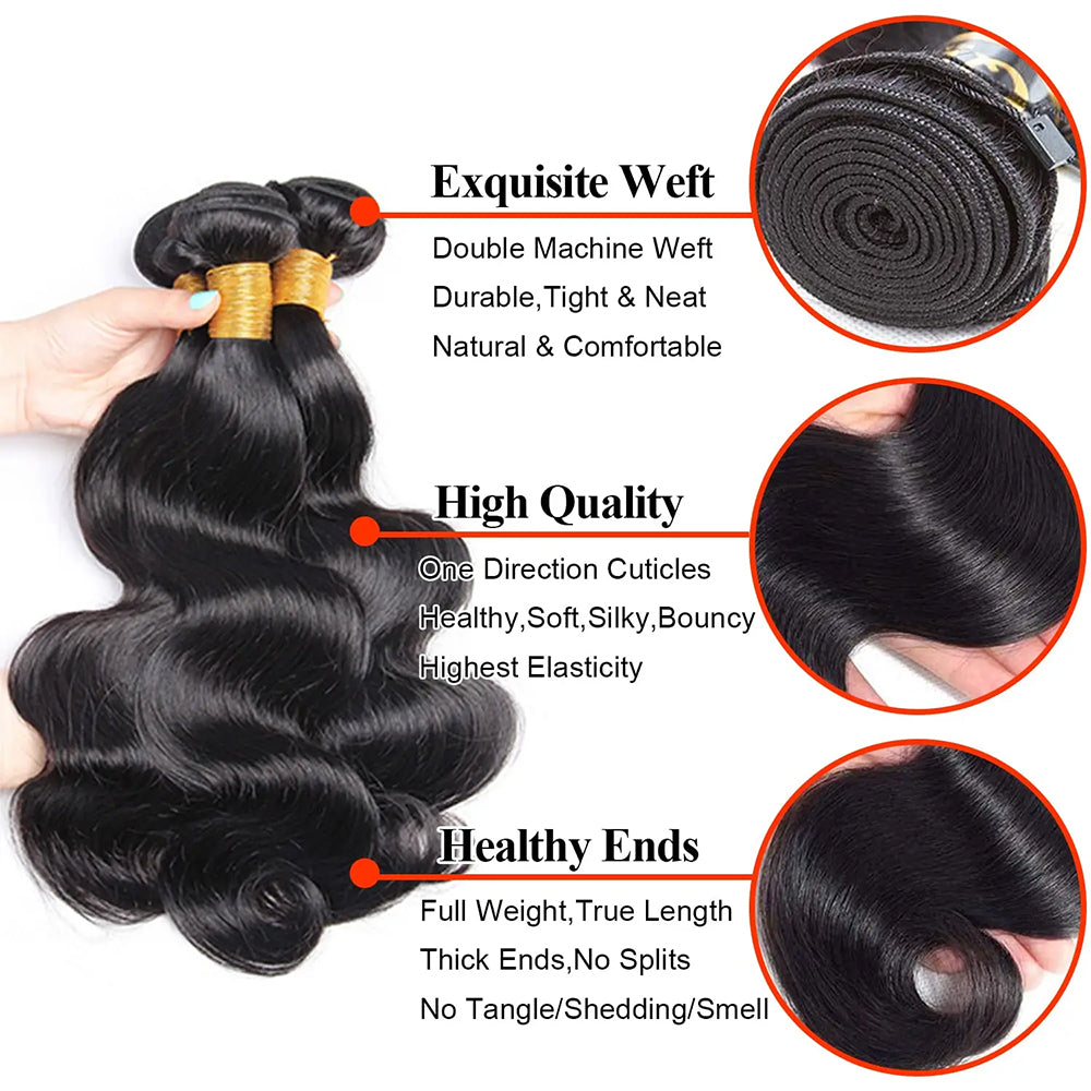 Super Long single drawn raw hair Body Wave 32-40 Inches High Quality 100% Human Hair | Unprocessed Single Donor Bundles