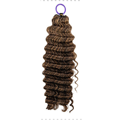 #4M27 Deep Wave Crochet 100% Human Hair - Dark Brown to Honey Gold Boho Braiding Hair For Miracle Knots (50g/Pack)