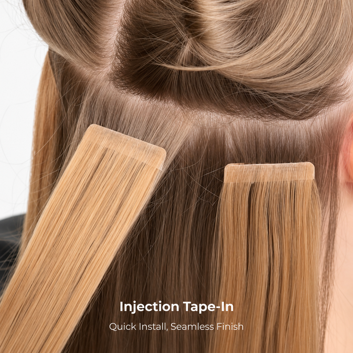 INJECTED TAPE IN HAIR EXTENSIONS Seamless Invisible Tape in Extensions, 100% Prime Remy Hair