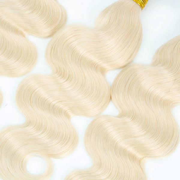 Platinum Blonde Body Wave 100% Quality Human Hair | Unprocessed Mink Virgin Remy Bundles Single Donor Cuticle Intact #60