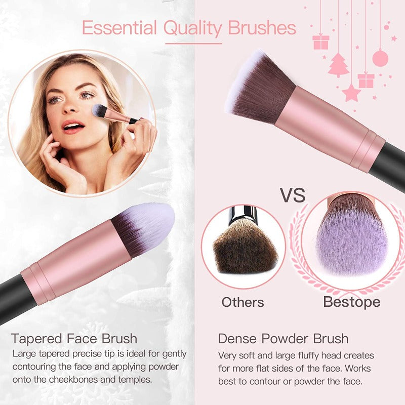 Makeup Brushes Set with 4PCs Makeup Sponge
