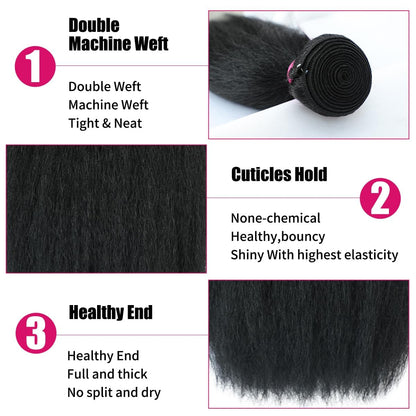 100% Human Hair Boho Braiding Hair - Kinky Straight Natural Black 100g/Bundle (Pre-Order)