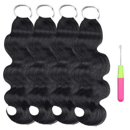 Body Wave Crochet 100% Human Hair - Boho Braiding Hair For Miracle Knots (50g/Pack)