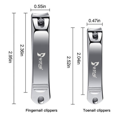 USTAR Nail Clipper Set Sharp Nail Clippers Fingernail Clippers Toenail Clippers Nail Care Cutter Stainless Steel Sturdy Nail Trimmer for Men and Women