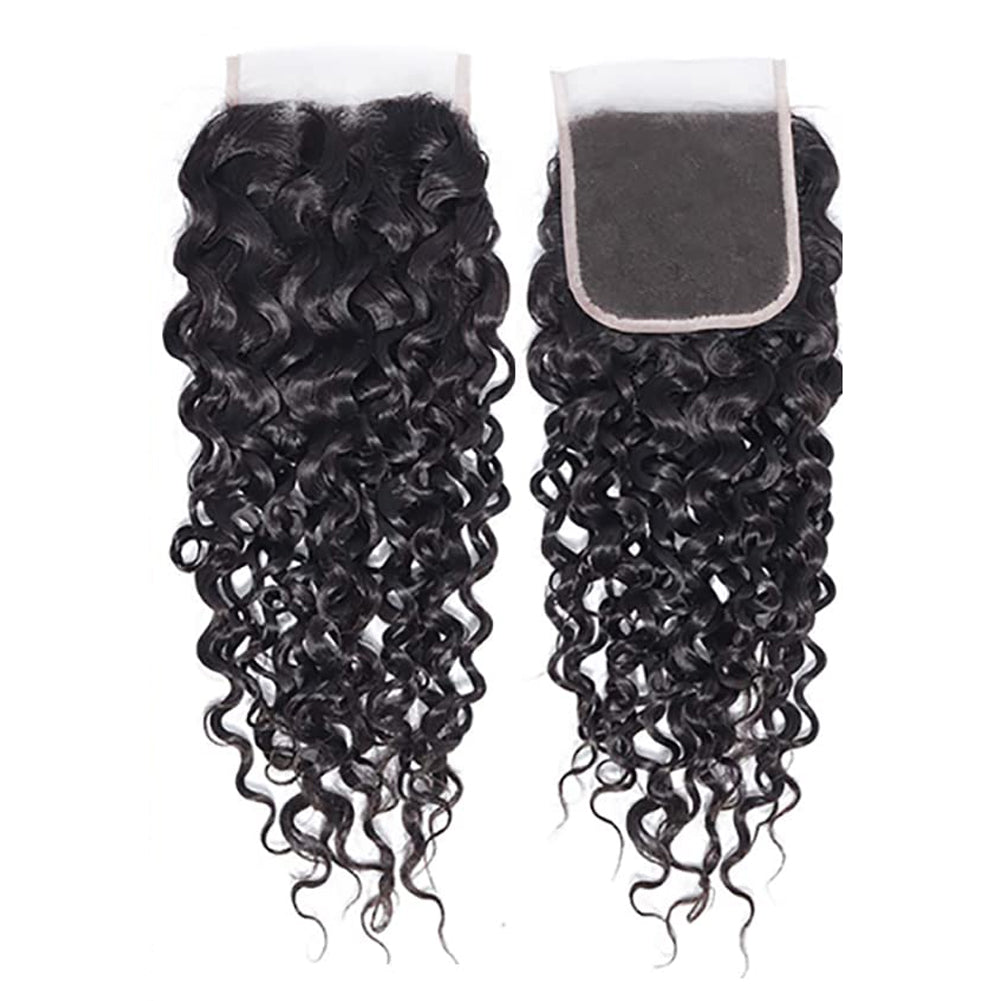 3 Bundles with 5x5 HD Lace Closure Water Wave 100% Virgin Human Hair