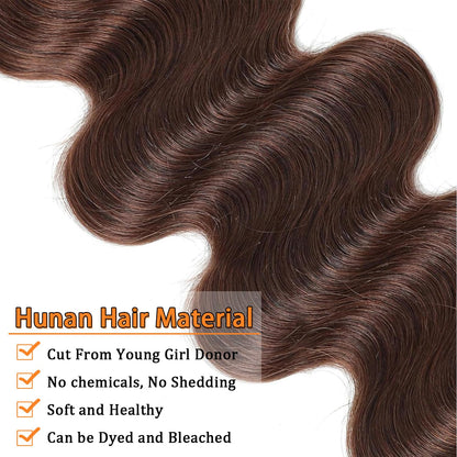4X4 Lace Closure Body Wave Medium Brown (#4) Color 100% Human Hair Closure – Transparent Lace, Natural Look
